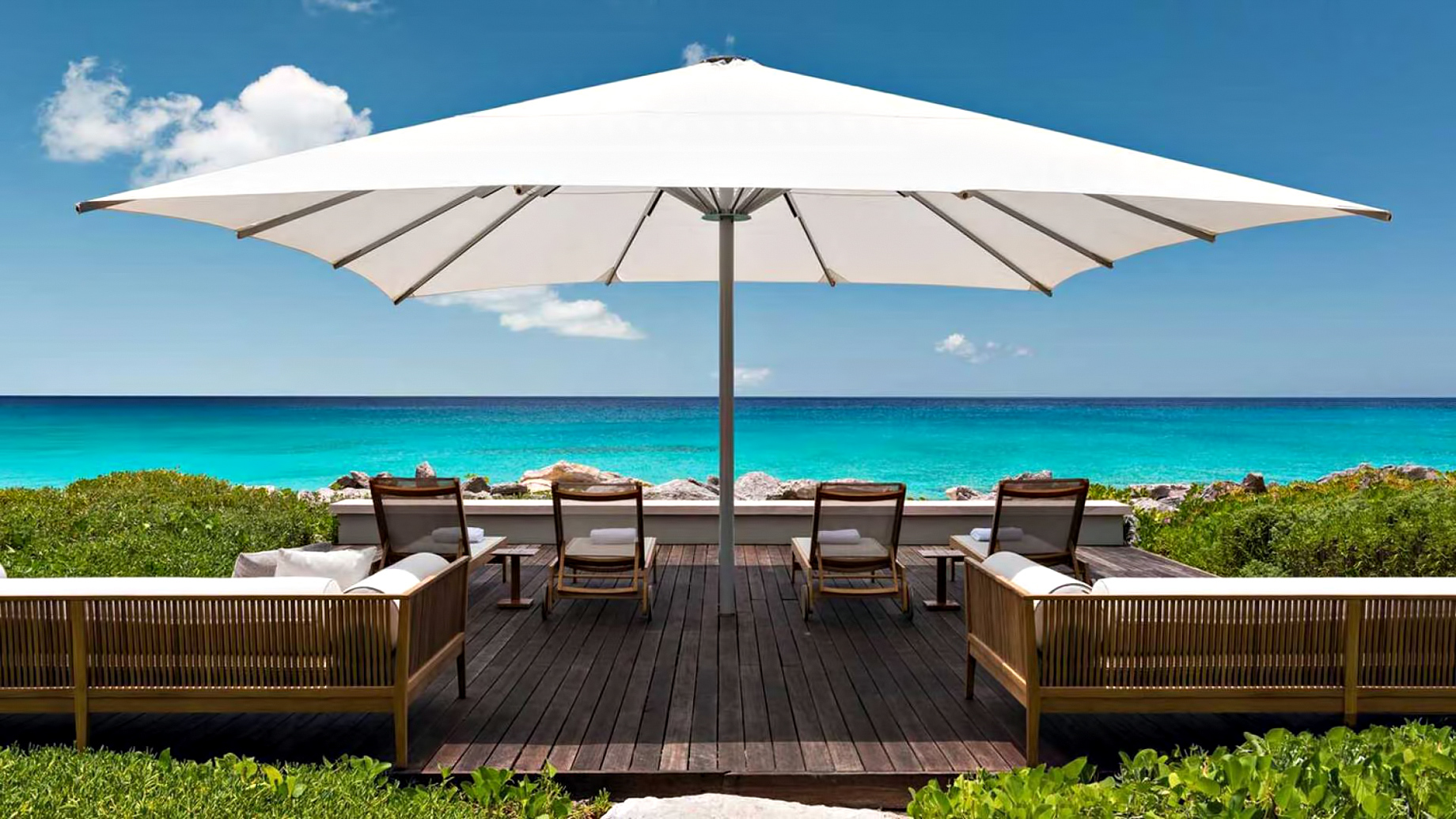 Amanyara Resort – Providenciales, Turks and Caicos Islands – Beachfront Umbrella Deck Chairs