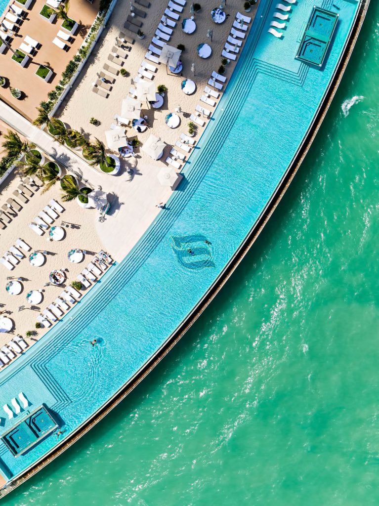 Burj Al Arab Jumeirah Hotel - Dubai, UAE - Burj Al Arab Terrace Infinity Pool Overhead