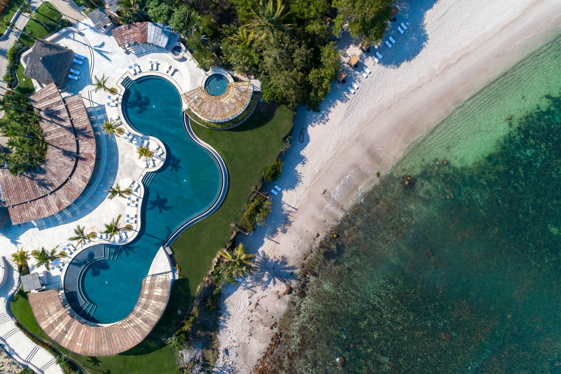 Four Seasons Resort Punta Mita – Nayarit, Mexico – Overhead Infinity Pool and Beach