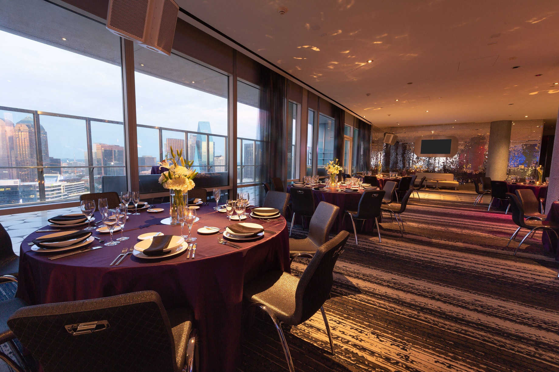 W Dallas Victory Hotel – Dallas, TX, USA – Altitude Banquet Room Setup_