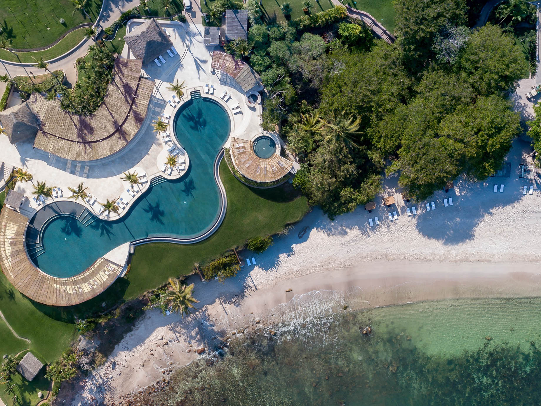 Four Seasons Resort Punta Mita – Nayarit, Mexico – Overhead Infinity Pool and Private Beach
