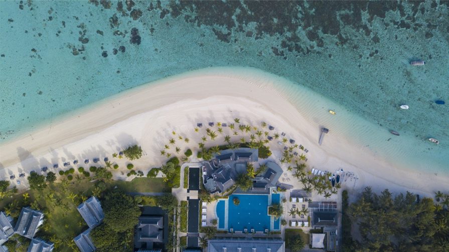 JW Marriott Mauritius Resort - Mauritius - Resort Beach Aerial Overhead View