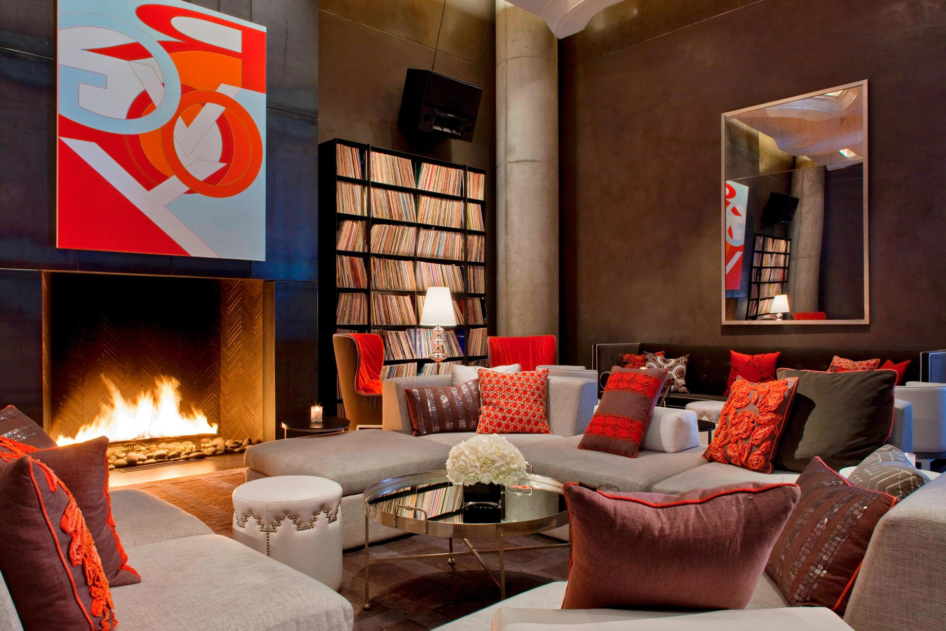 W Austin Hotel - Austin, TX, USA - Records Room Decor