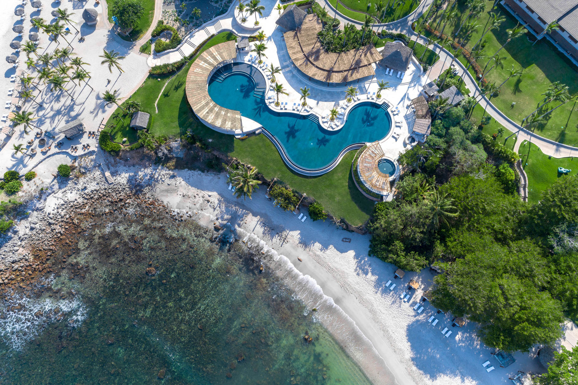 Four Seasons Resort Punta Mita – Nayarit, Mexico – Overhead Infinity Pool and Private White Sand Beach