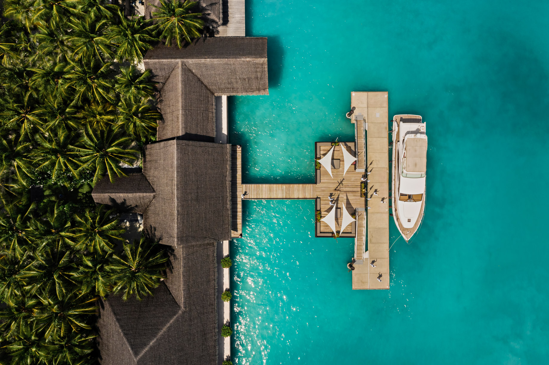 One&Only Reethi Rah Resort – North Male Atoll, Maldives – Arrival Dock Overhead View