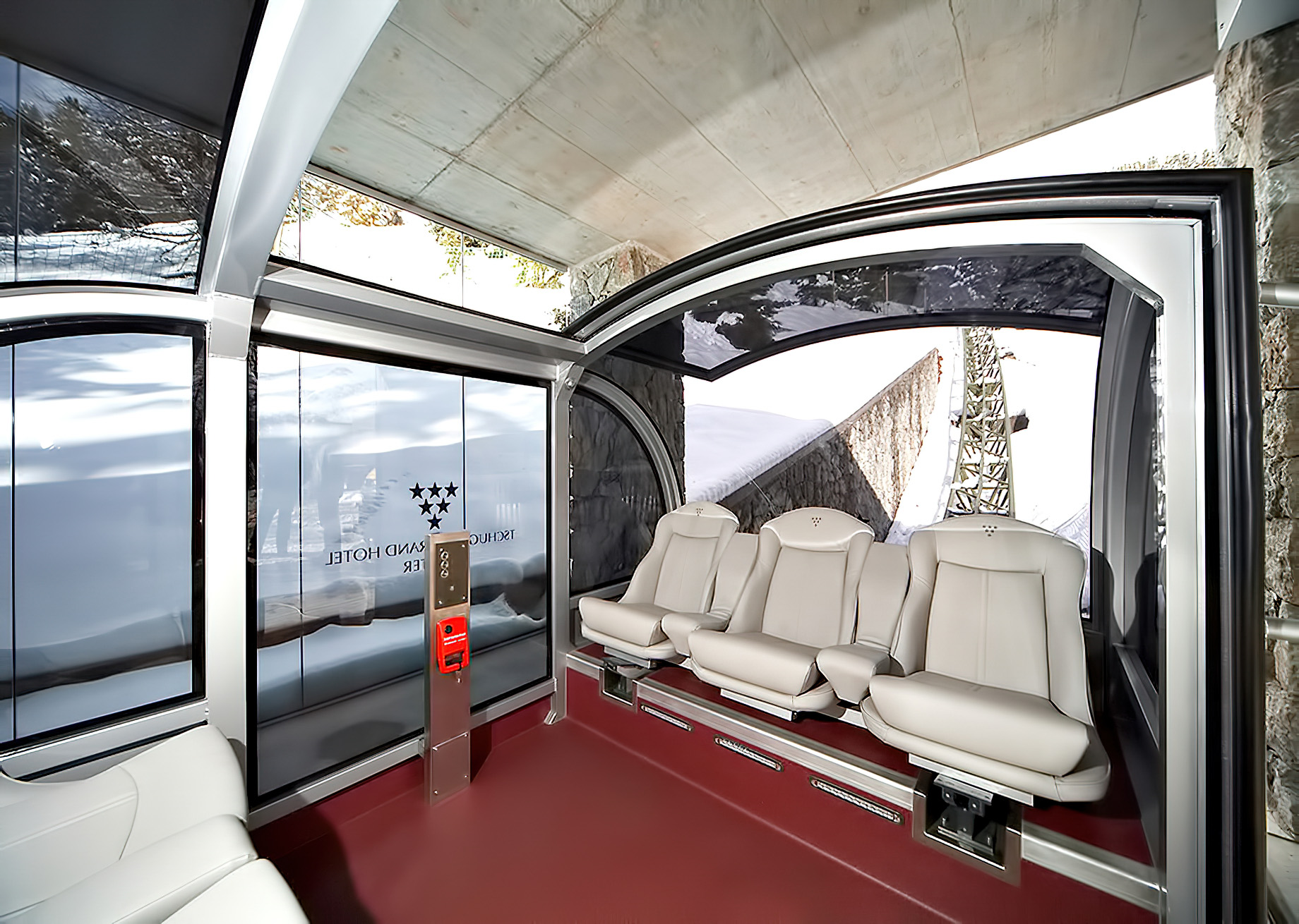 Tschuggen Grand Hotel – Arosa, Switzerland – Sky Tram Car Interior