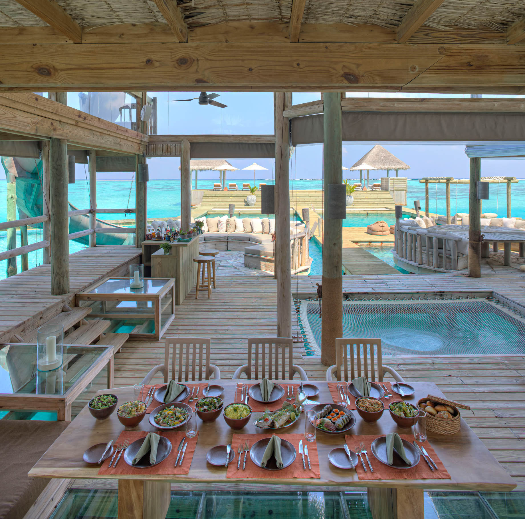 Gili Lankanfushi Resort – North Male Atoll, Maldives – The Private Reserve Living Dining Area