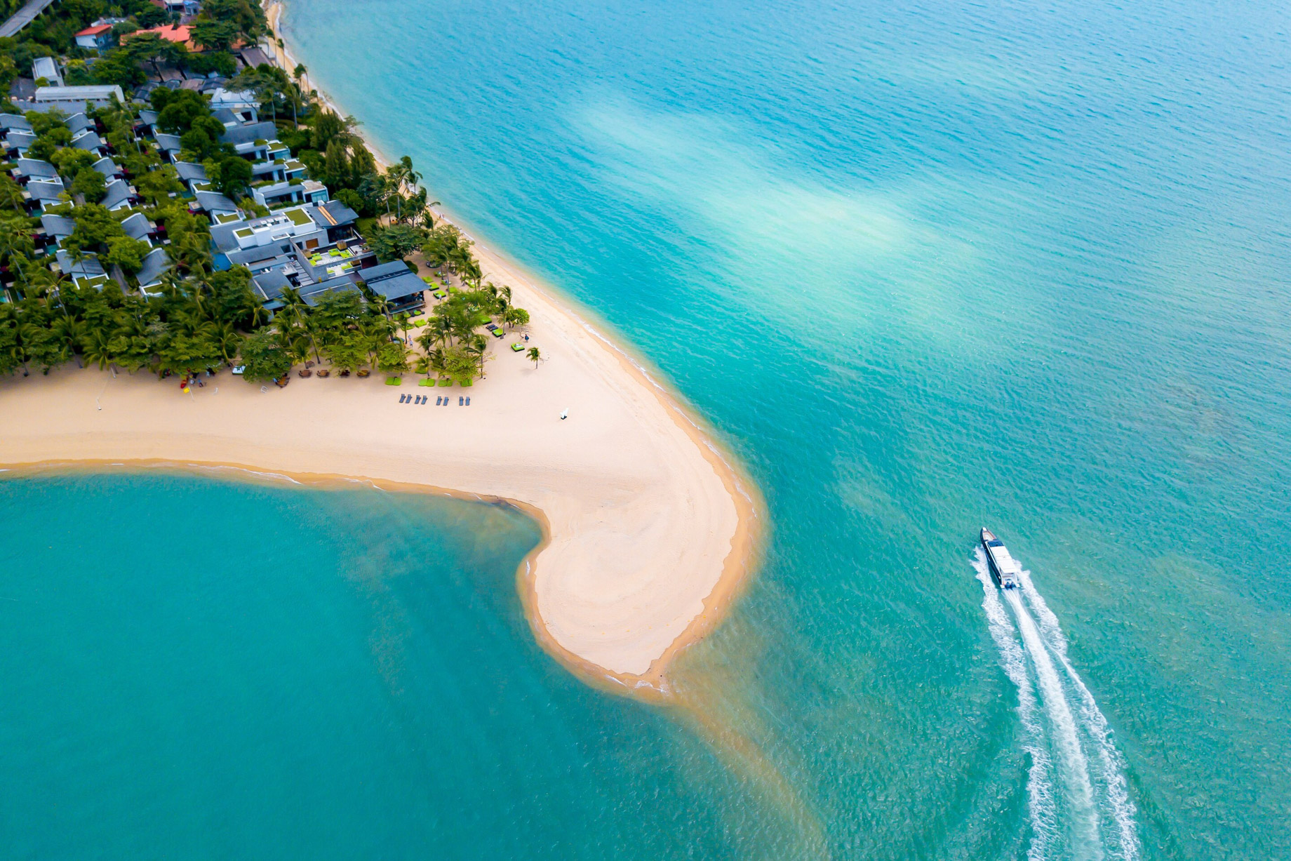 W Koh Samui Resort – Thailand – W Beach Boating Aerial View