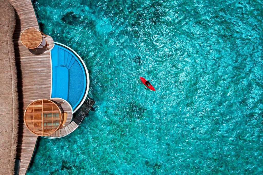 014 - W Maldives Resort - Fesdu Island, Maldives - Wow Ocean Escape Infinity Pool Overhead View