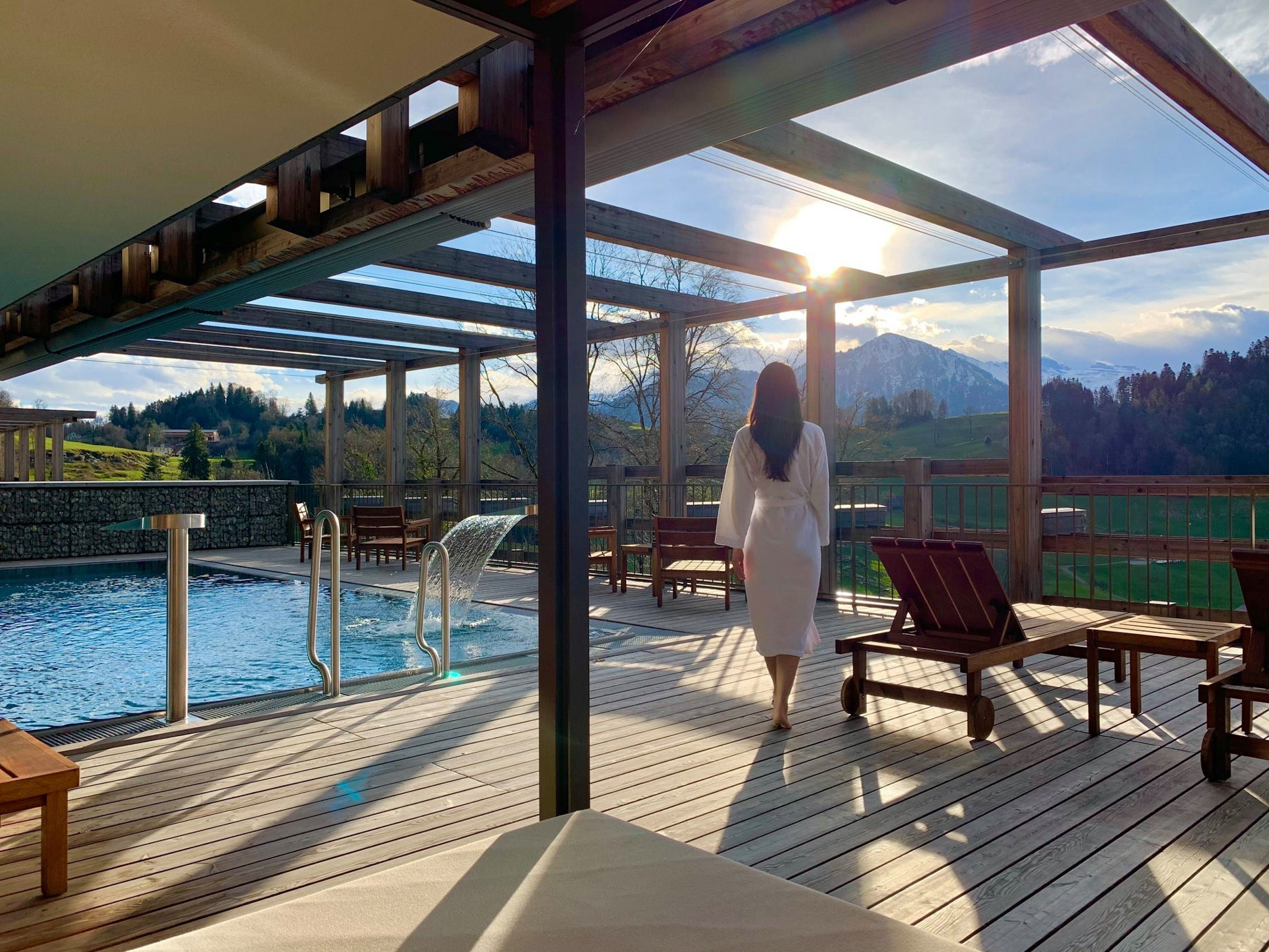 Waldhotel – Burgenstock Hotels & Resort – Obburgen, Switzerland – Outdoor Pool Deck View