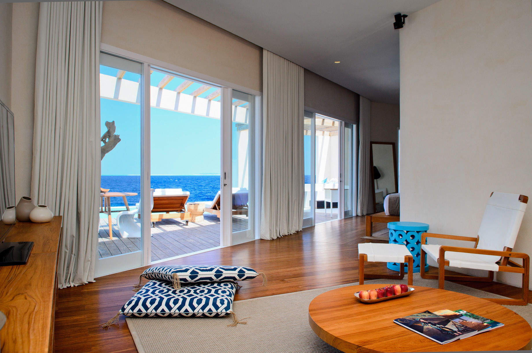 Amilla Fushi Resort and Residences – Baa Atoll, Maldives – Reef Water Villa Living Room