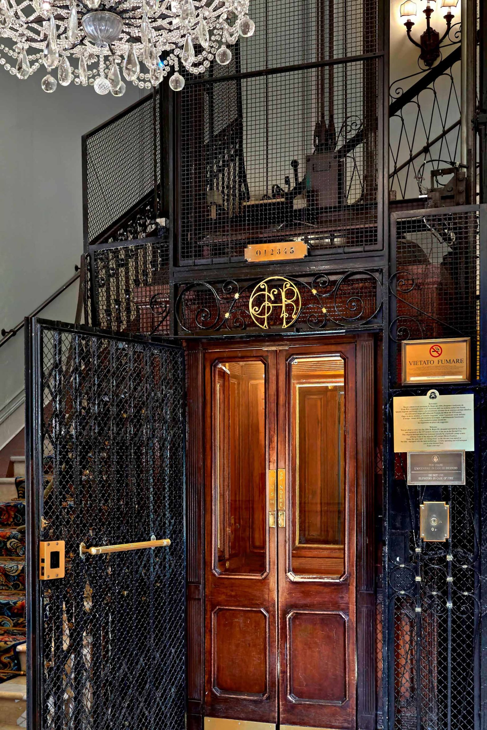 The St. Regis Rome Hotel - Rome, Italy - Historical lift Detail