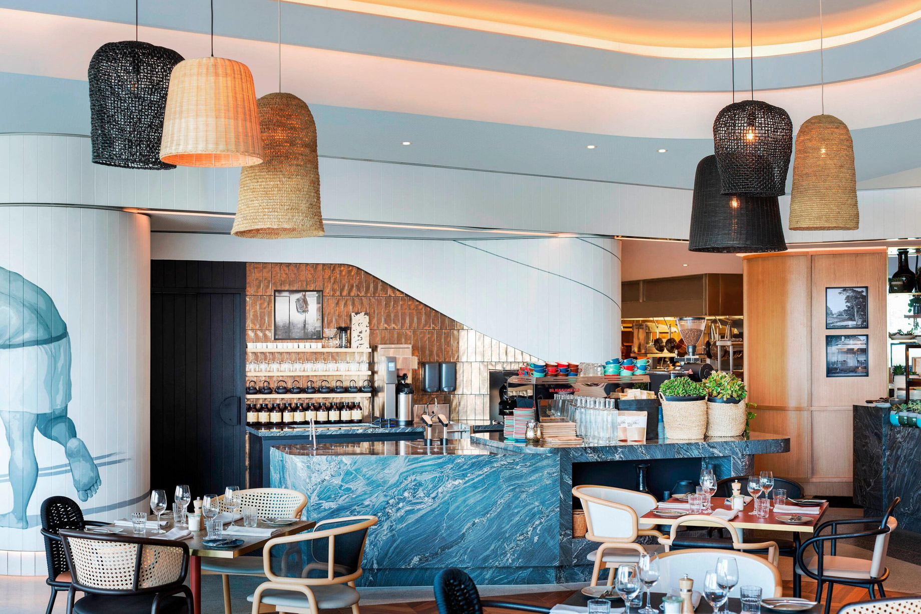 W Brisbane Hotel – Brisbane, Australia – Three Blue Ducks Restaurant Decor