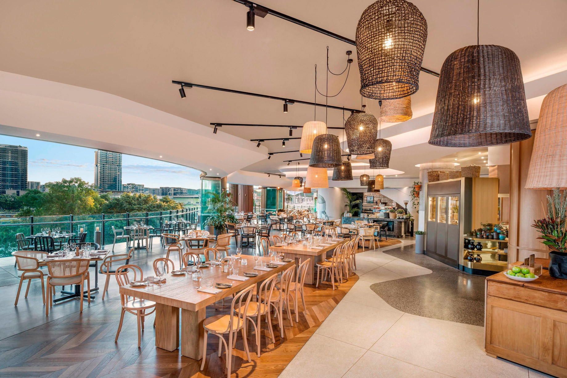 W Brisbane Hotel – Brisbane, Australia – Three Blue Ducks Restaurant Seating