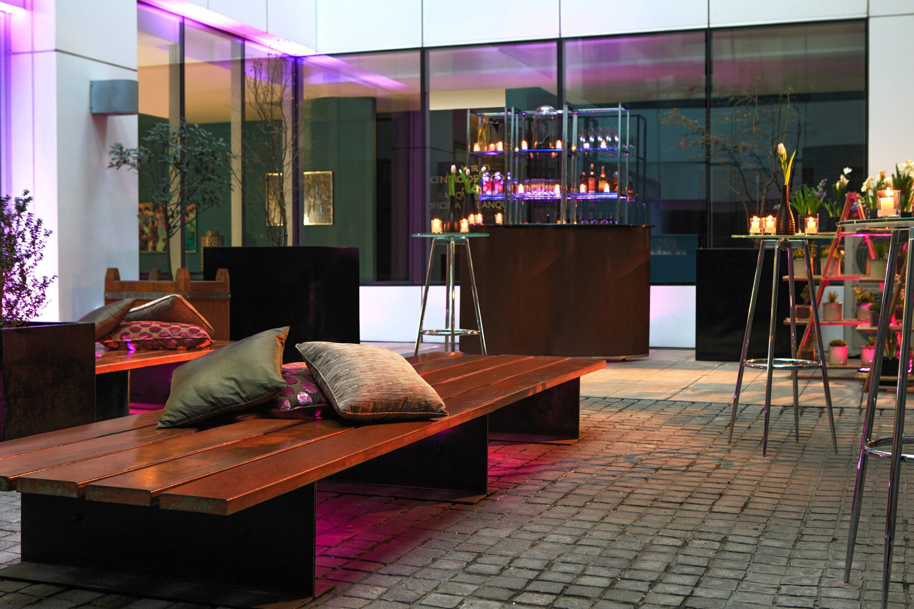 W Santiago Hotel – Santiago, Chile – Patio Ingles Cocktail Set Up