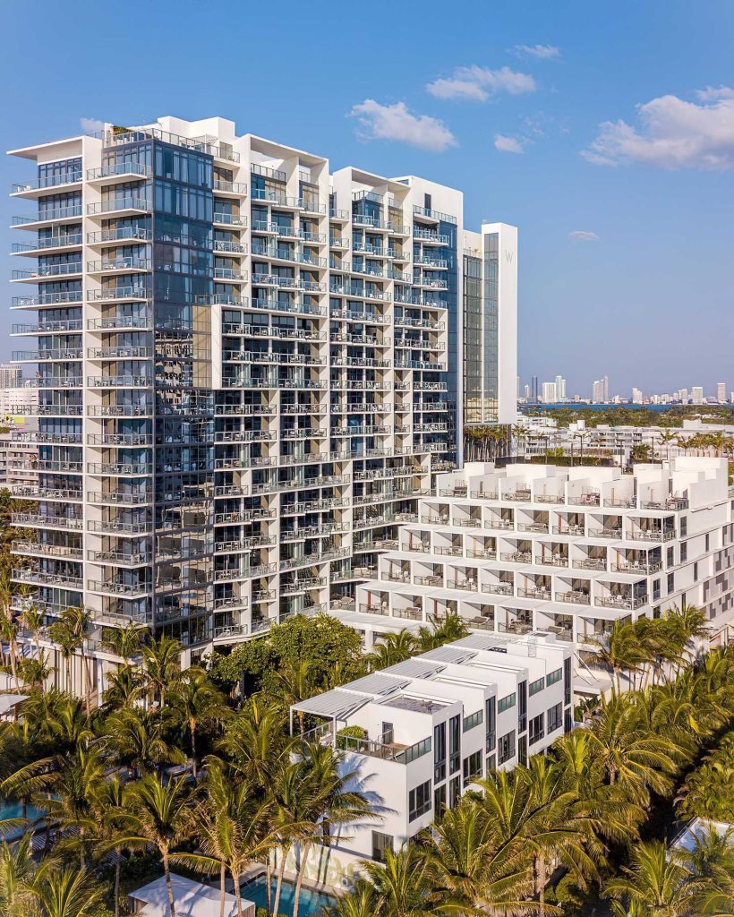 W South Beach Hotel - Miami Beach, FL, USA - Hotel Exterior Aerial Tower View
