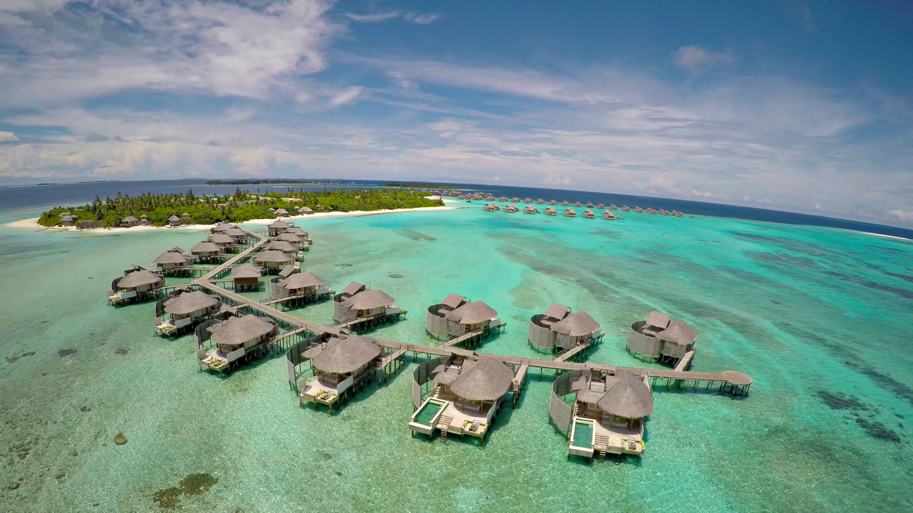 Six Senses Laamu Resort – Laamu Atoll, Maldives – Overwater Villa Aerial View