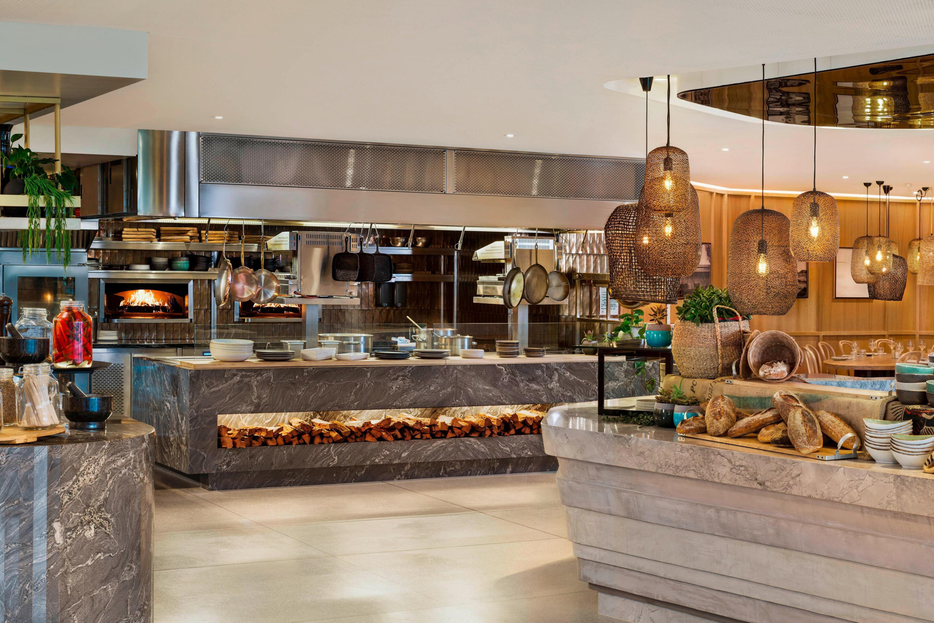 W Brisbane Hotel – Brisbane, Australia – Three Blue Ducks Restaurant Serving Area