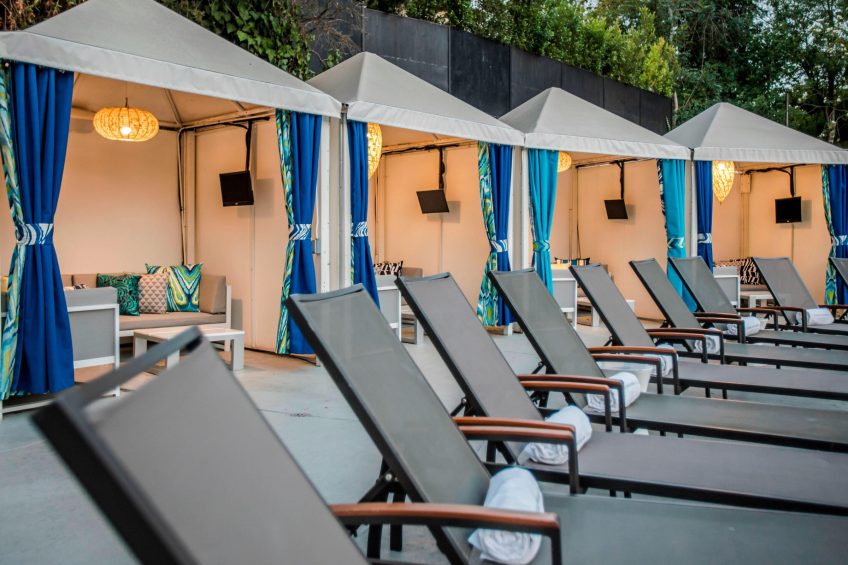 W Los Angeles West Beverly Hills Hotel - Los Angeles, CA, USA - WET Deck Outdoor Cabanas