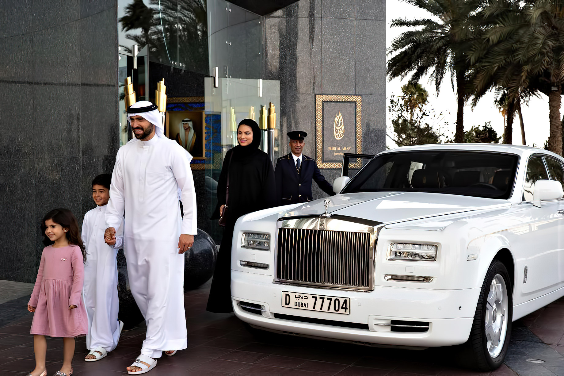 Burj Al Arab Jumeirah Hotel – Dubai, UAE – Rolls Royce Arrival