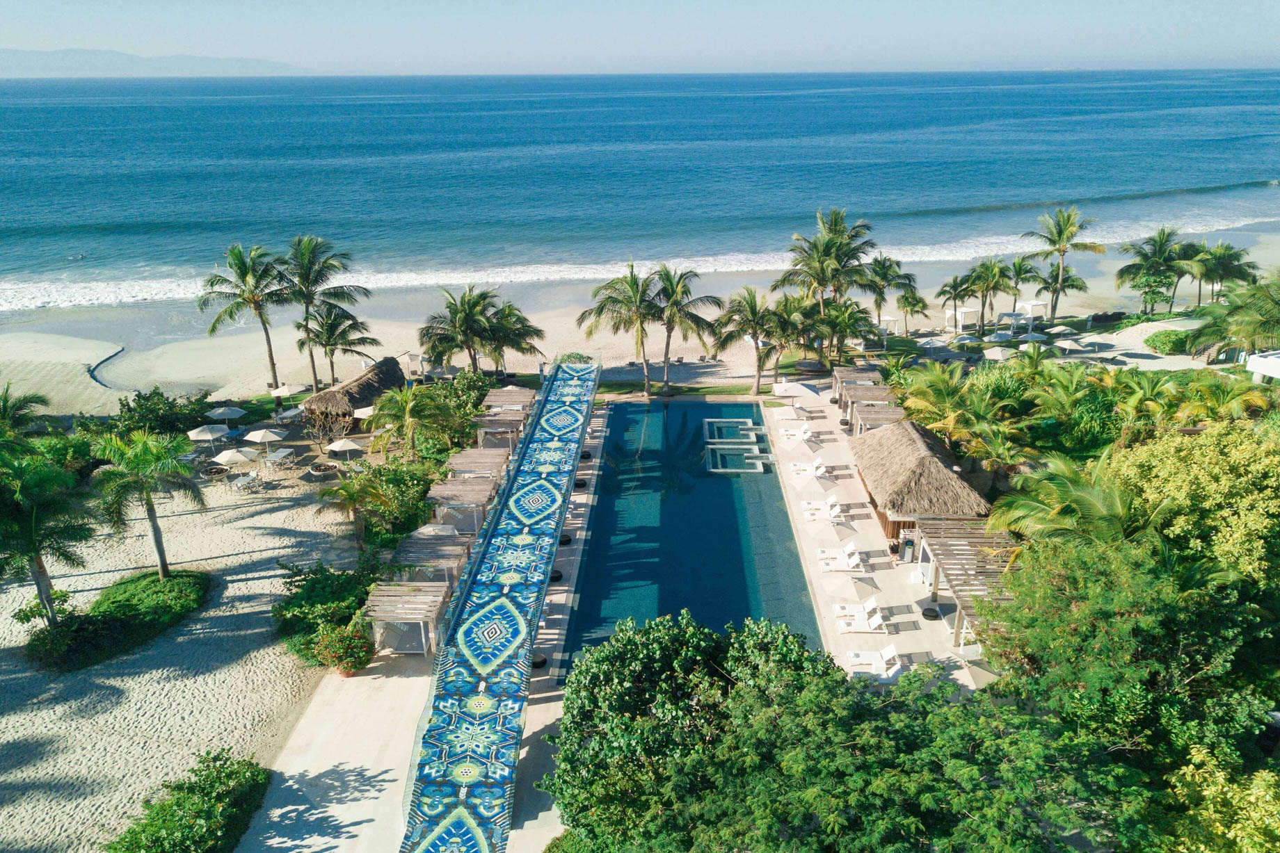 W Punta de Mita Resort – Punta De Mita, Mexico – WET Deck Beachfront Infinity Pool Aerial View