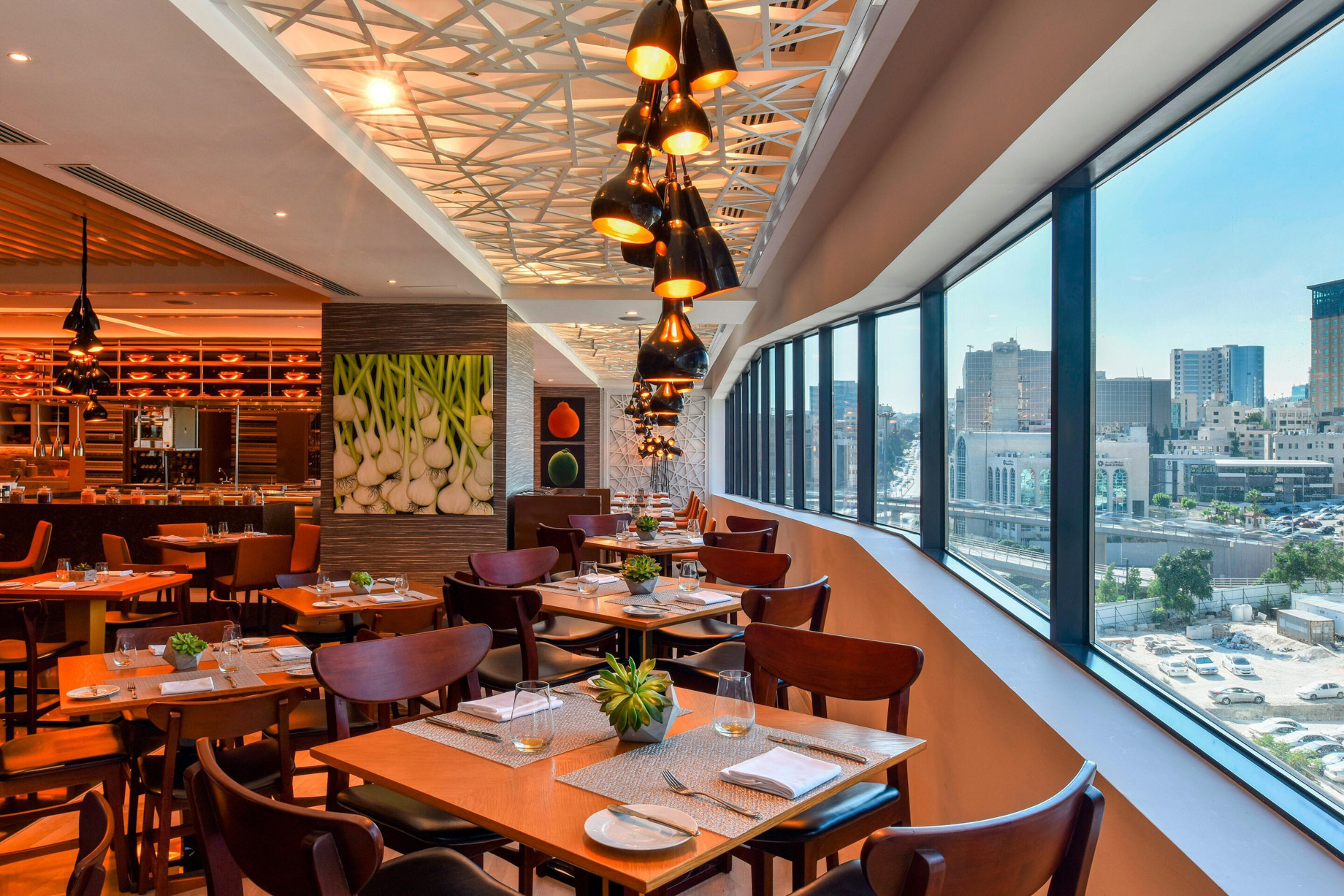 W Amman Hotel - Amman, Jordan - Mesh Restaurant Table View