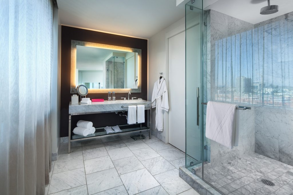 W Hollywood Hotel - Hollywood, CA, USA - Fantastic Suite Bathroom Shower