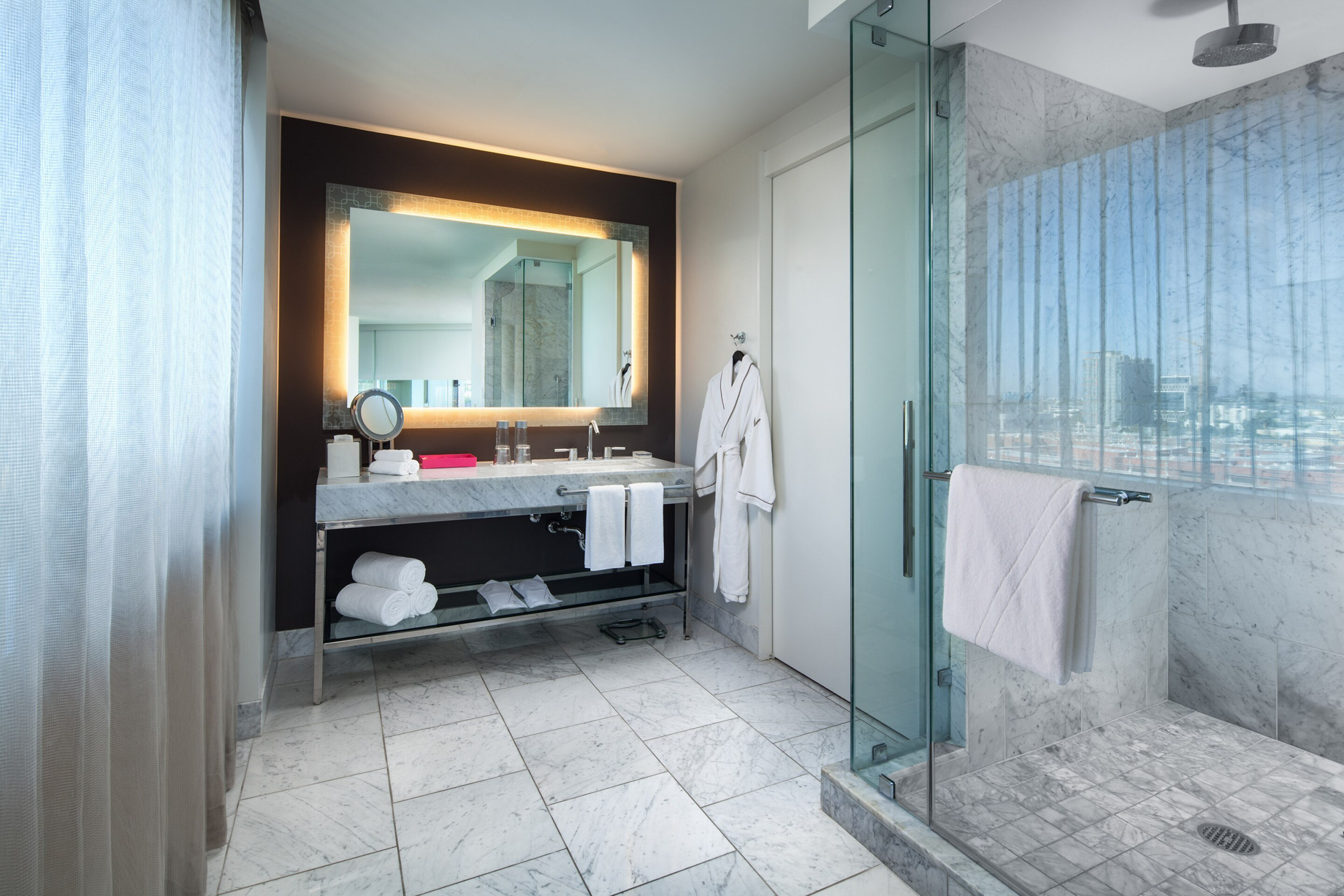 W Hollywood Hotel – Hollywood, CA, USA – Fantastic Suite Bathroom Shower