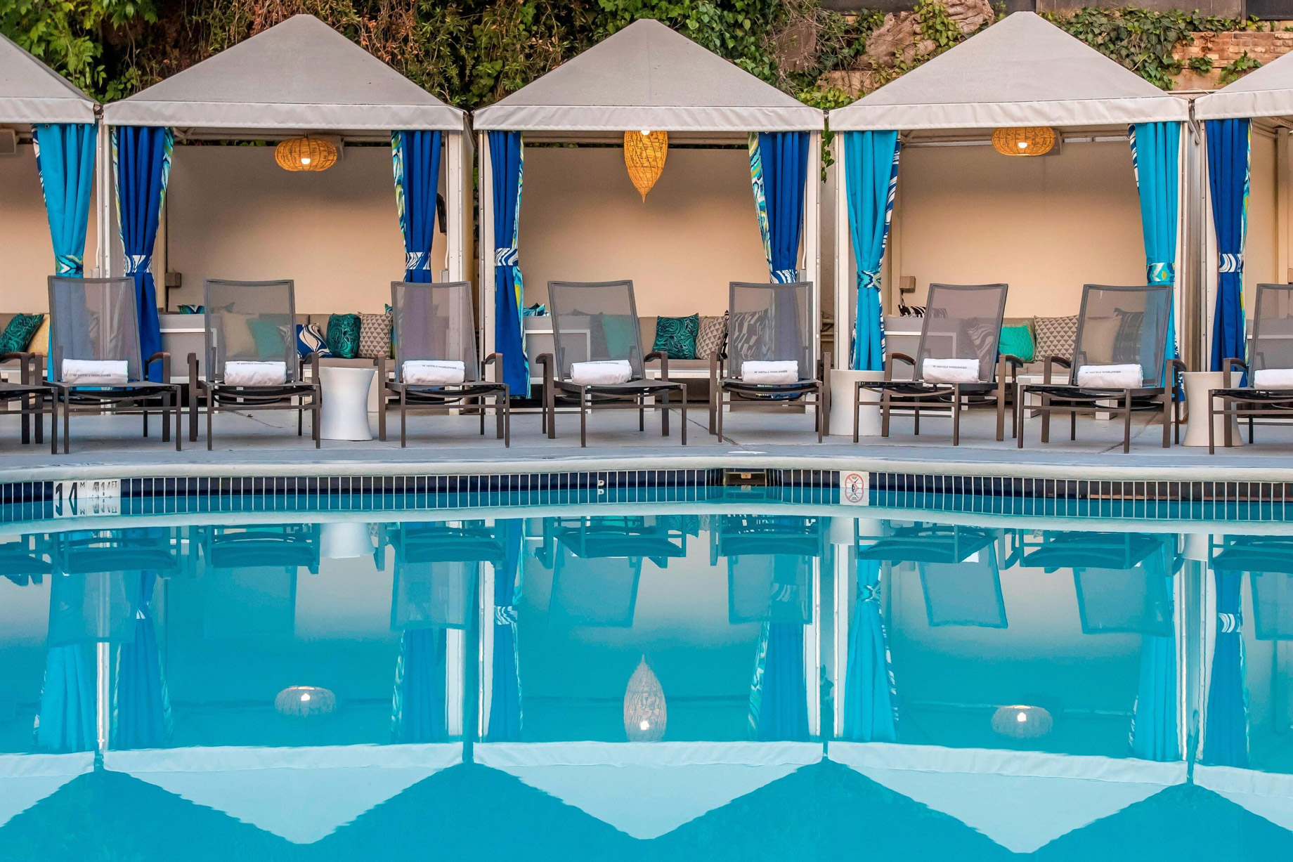 W Los Angeles West Beverly Hills Hotel – Los Angeles, CA, USA – WET Deck Poolside Cabanas