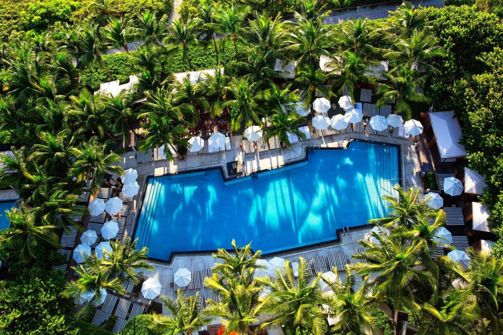 W South Beach Hotel - Miami Beach, FL, USA - Hotel Pool Aerial