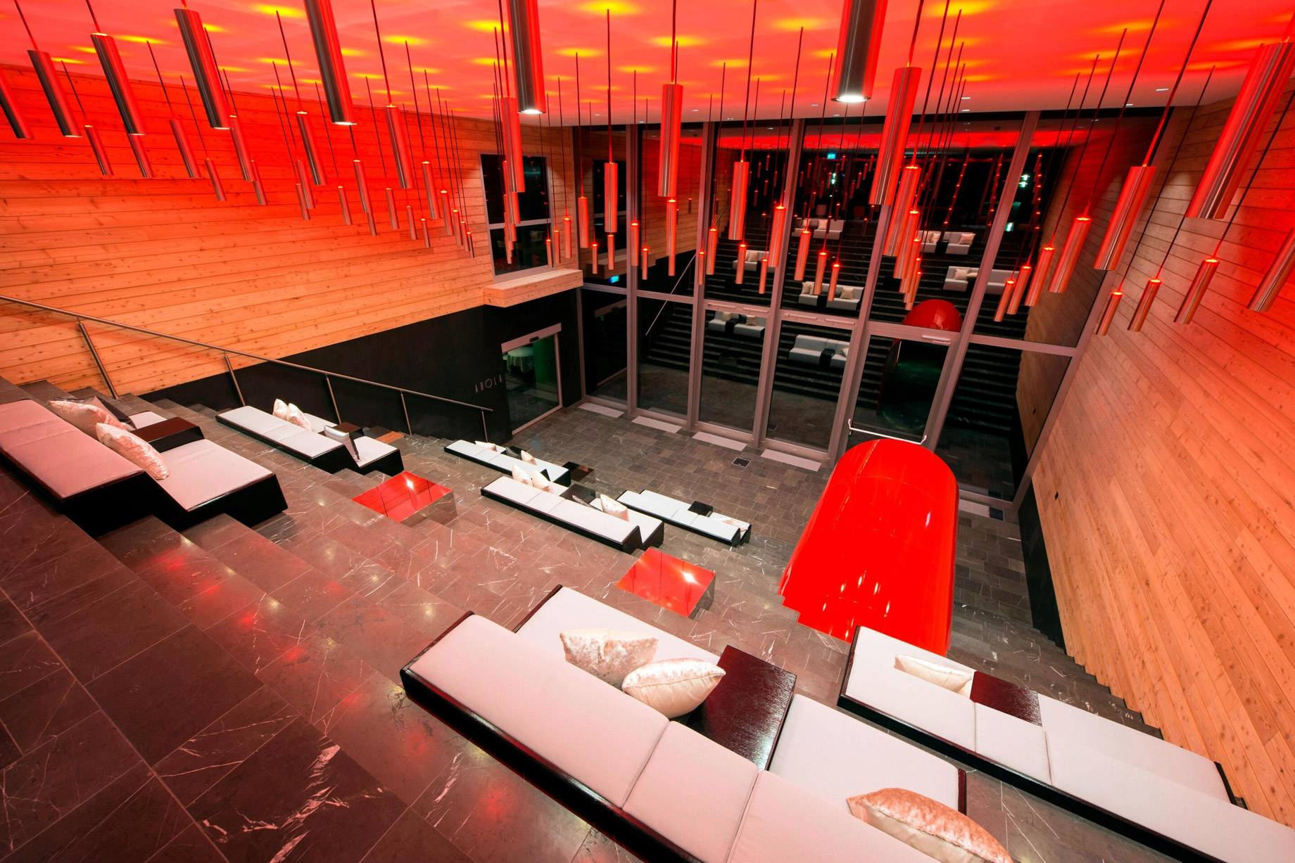 W Verbier Hotel – Verbier, Switzerland – Monumental Staircase Night