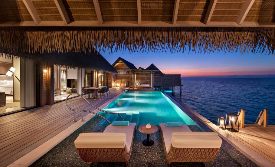 Waldorf Astoria Maldives Ithaafushi Resort - Ithaafushi Island, Maldives - Overwater Villa Infinity Pool Sunset