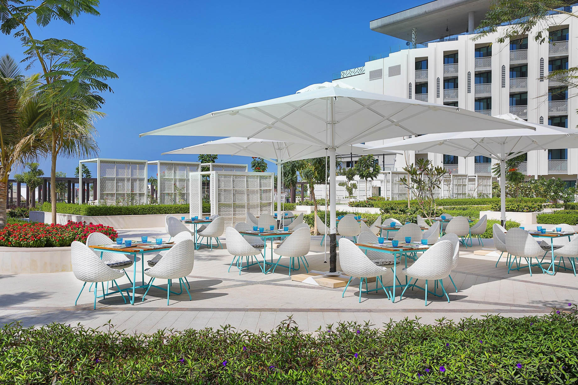 W Muscat Resort – Muscat, Oman – Harvest Outdoor Tables with Umbrellas