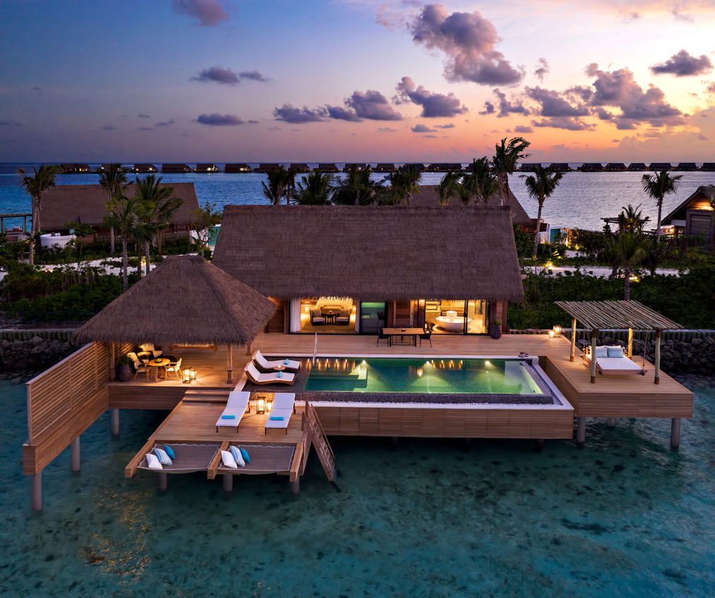 Waldorf Astoria Maldives Ithaafushi Resort - Ithaafushi Island, Maldives - Reef Villa Infinity Pool Sunset