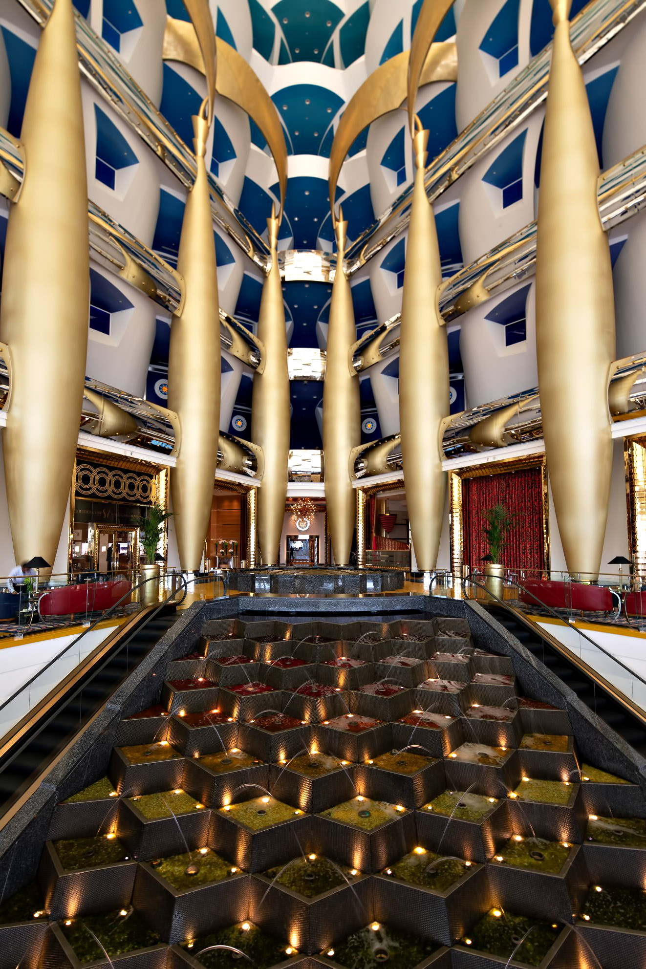 Burj Al Arab Jumeirah Hotel – Dubai, UAE – Lobby Escalators