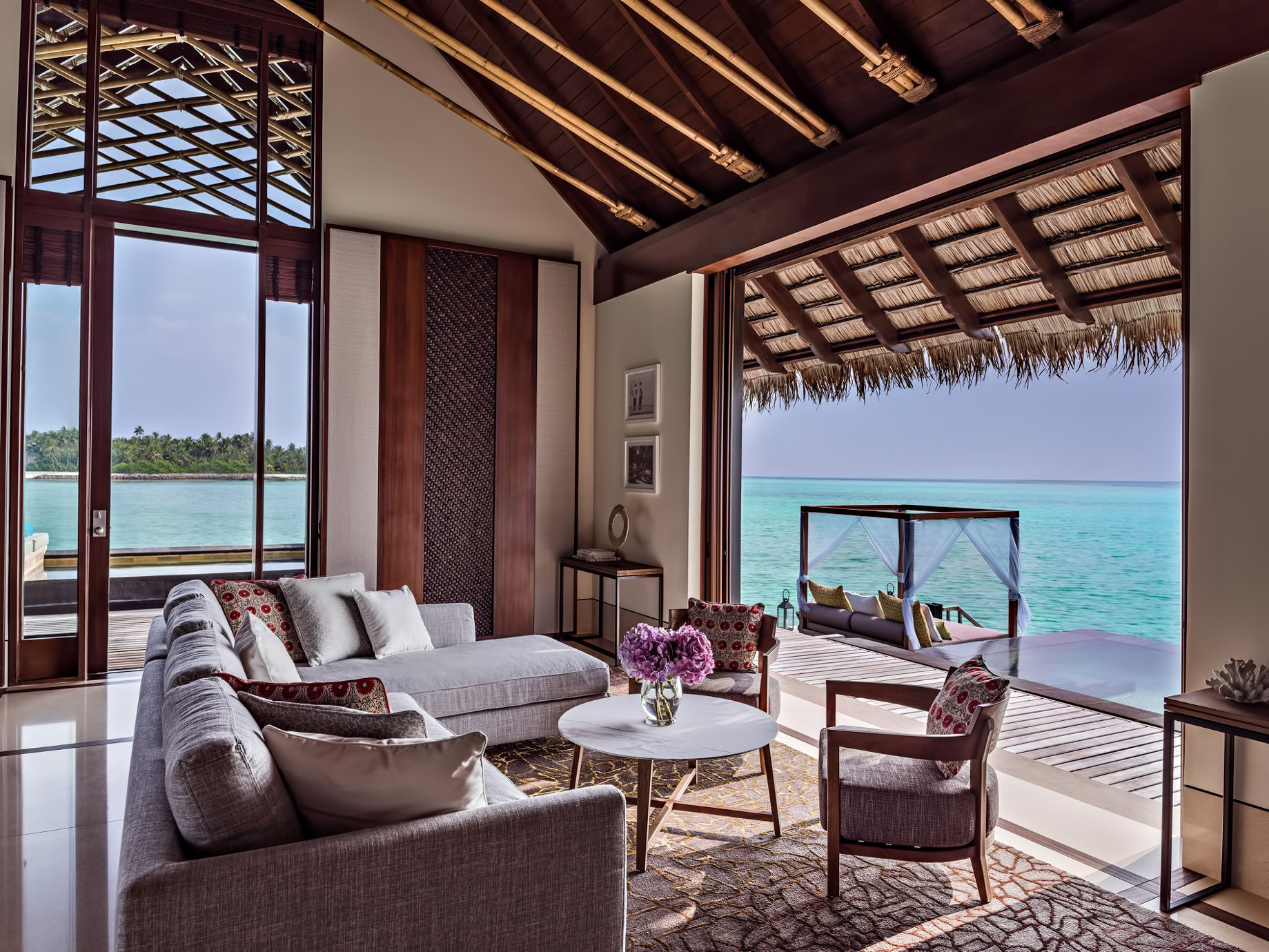 One&Only Reethi Rah Resort – North Male Atoll, Maldives – Overwater Villa Living Room