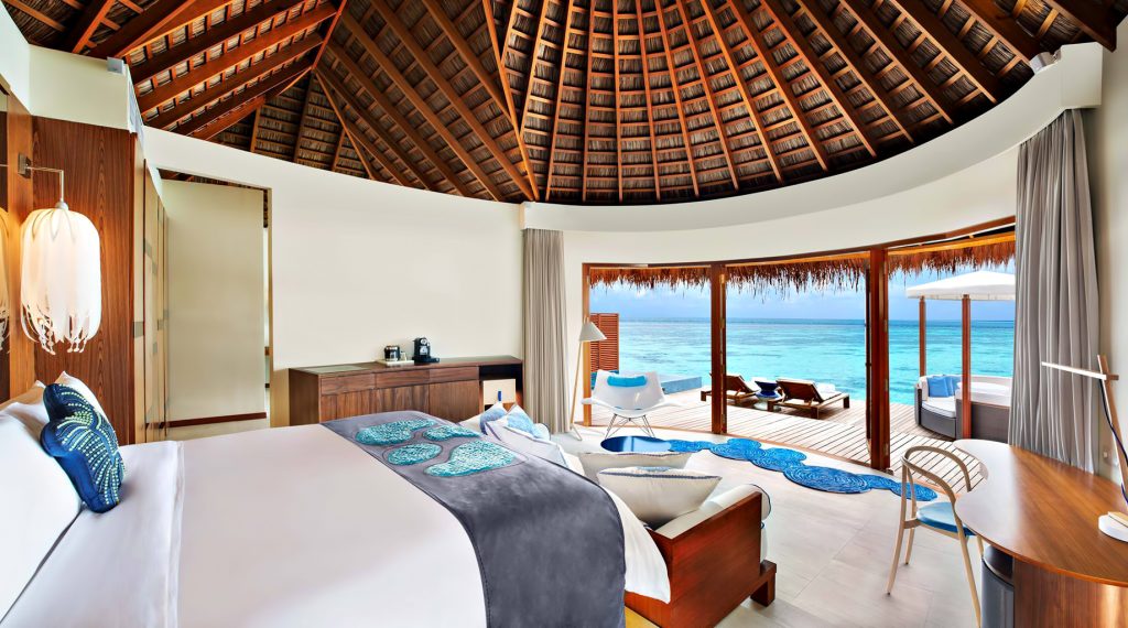 021 - W Maldives Resort - Fesdu Island, Maldives - Fabulous Overwater Oasis Bungalow Bedroom