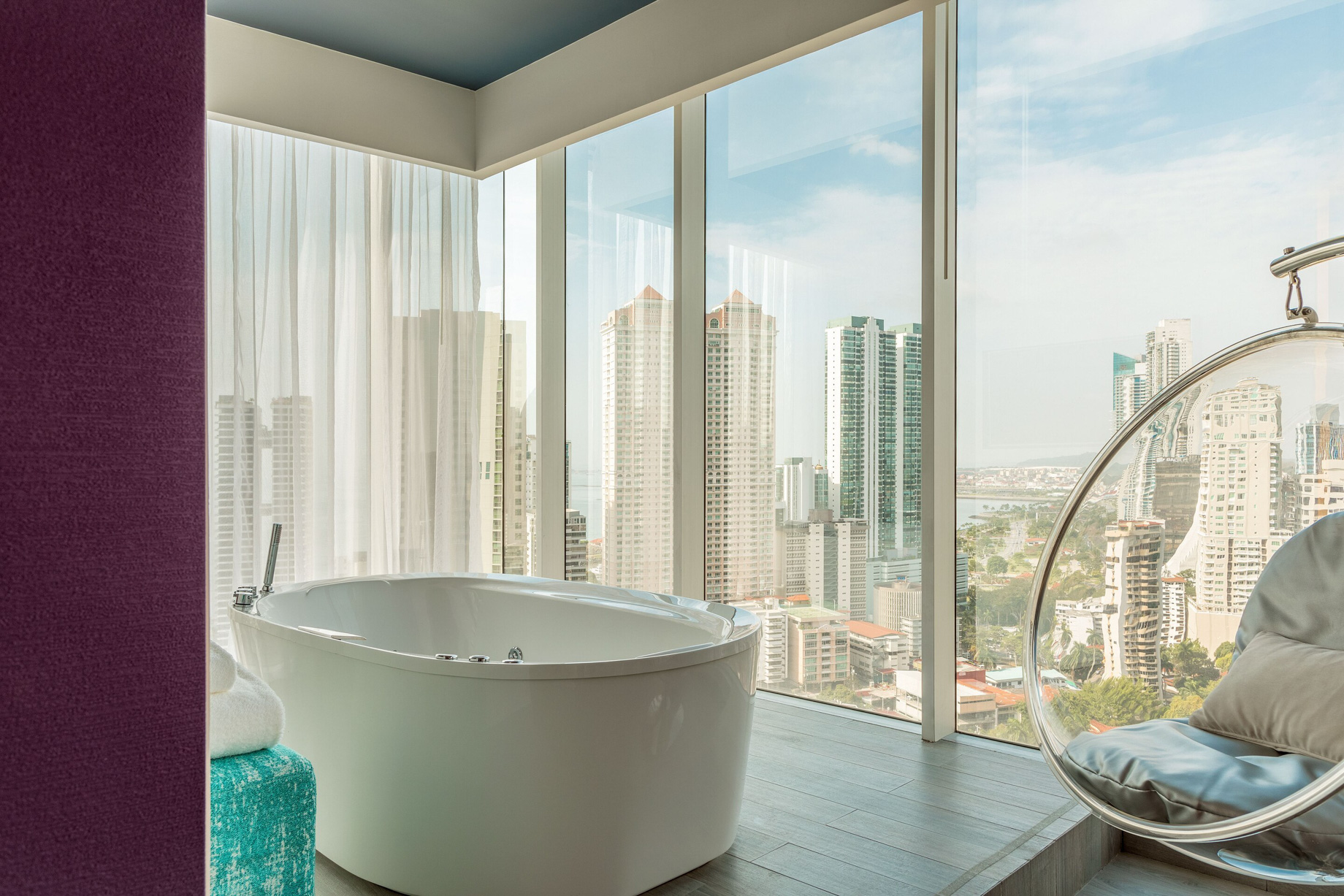 W Panama Hotel - Panama City, Panama - Suite Bathroom Tub View