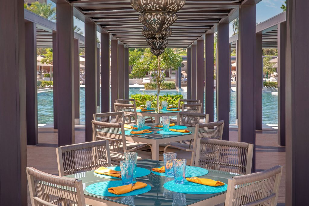 W Muscat Resort - Muscat, Oman - WET Deck Dining Tables