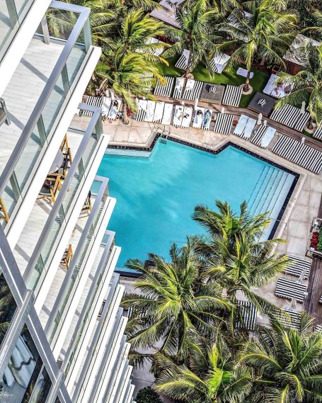 W South Beach Hotel - Miami Beach, FL, USA - Tower Pool Aerial