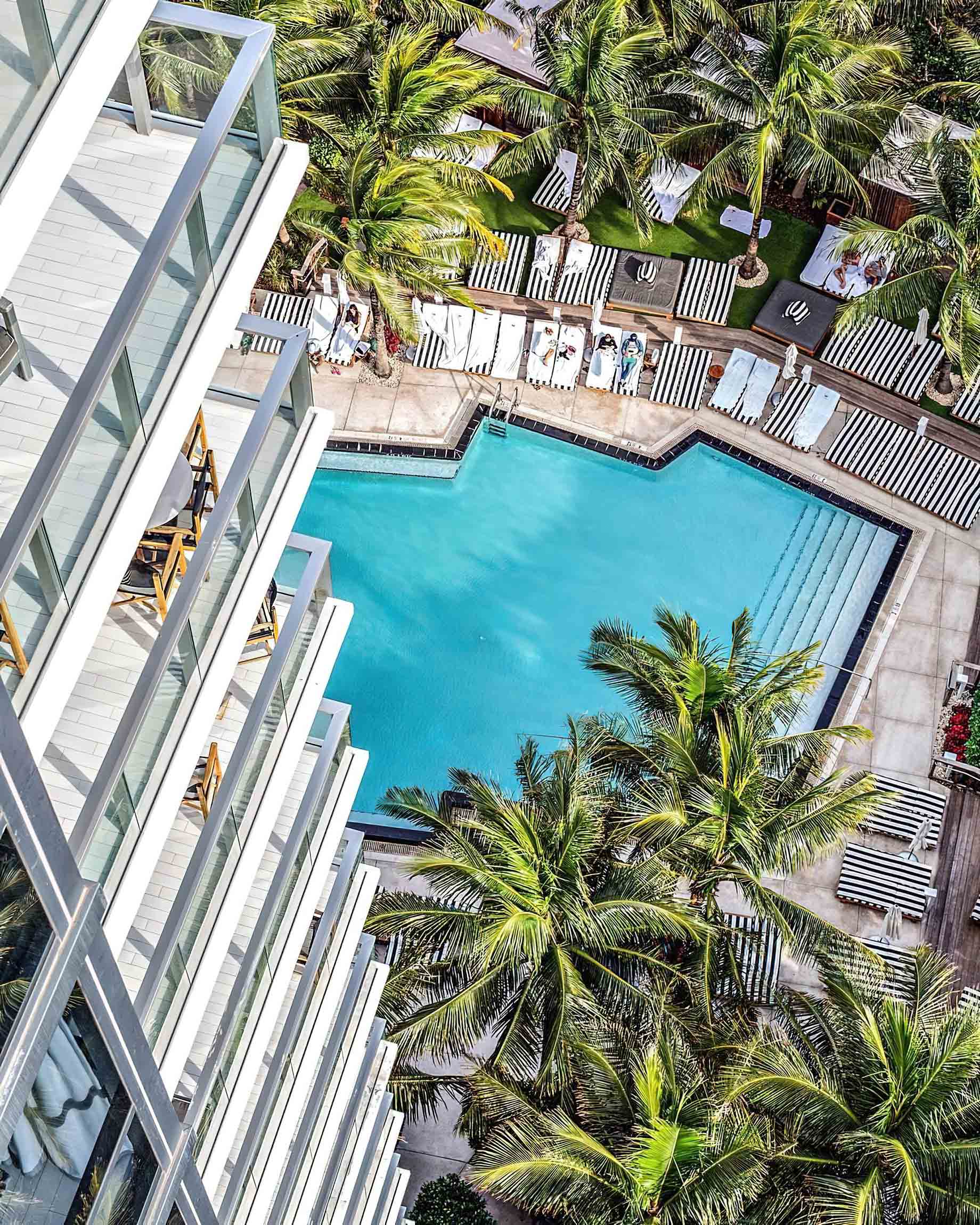 W South Beach Hotel – Miami Beach, FL, USA – Tower Pool Aerial