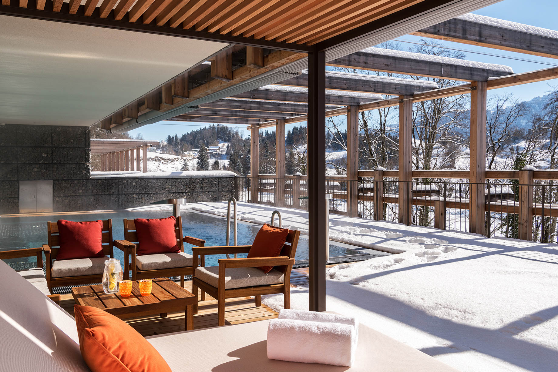 Waldhotel – Burgenstock Hotels & Resort – Obburgen, Switzerland – Outdoor Pool Winter
