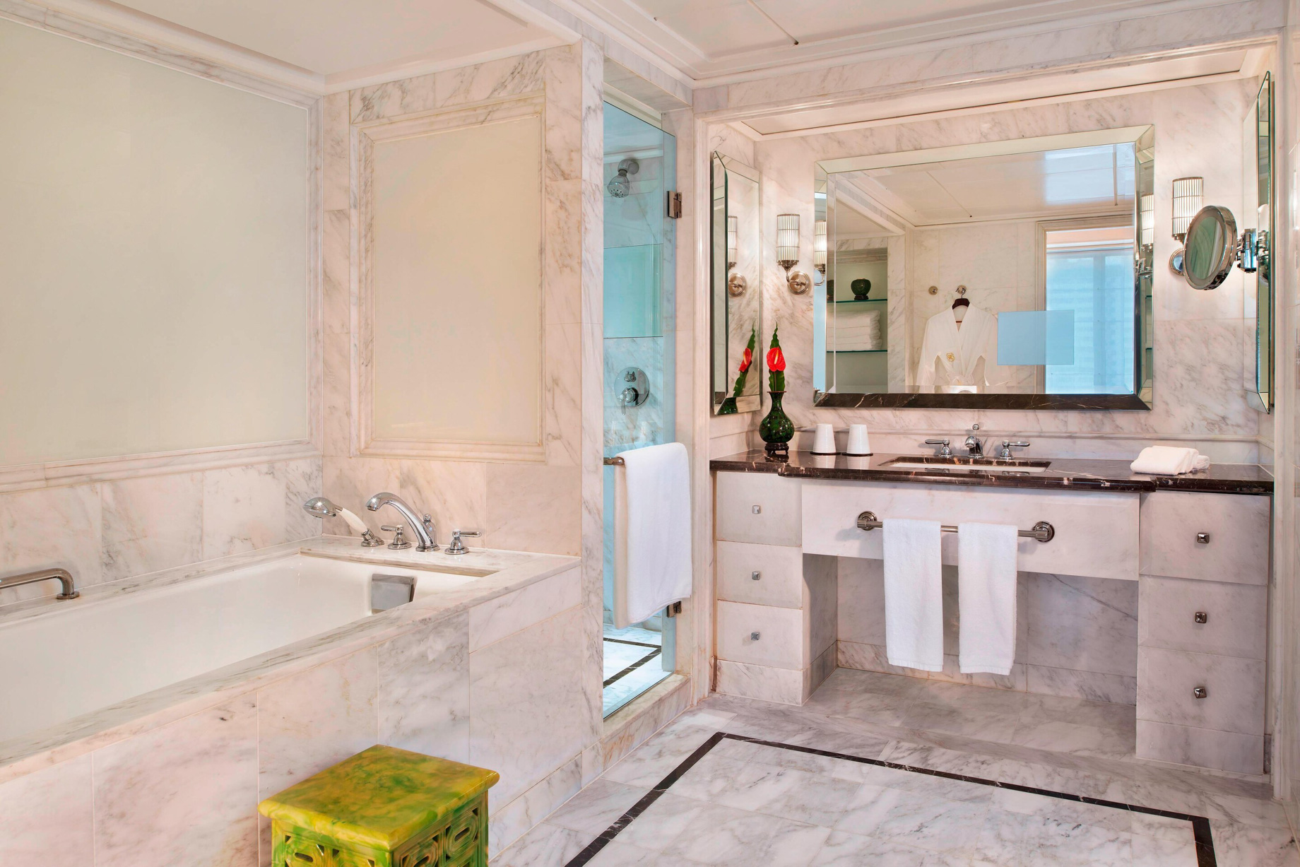 The St. Regis Beijing Hotel – Beijing, China – Ambassador Suite Bathroom Separate Shower and Tub