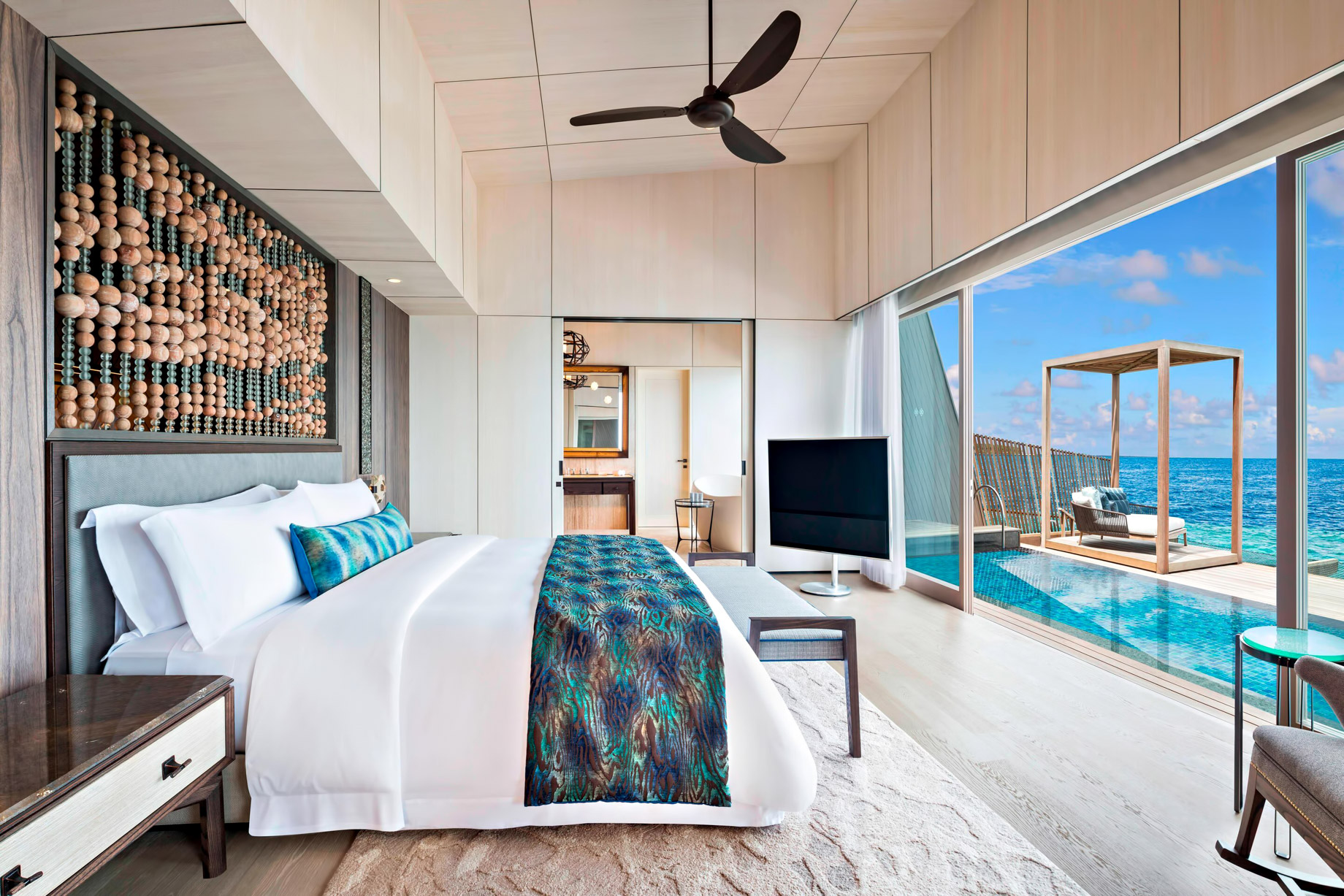 The St. Regis Maldives Vommuli Resort – Dhaalu Atoll, Maldives – St. Regis Overwater Suite Bedroom