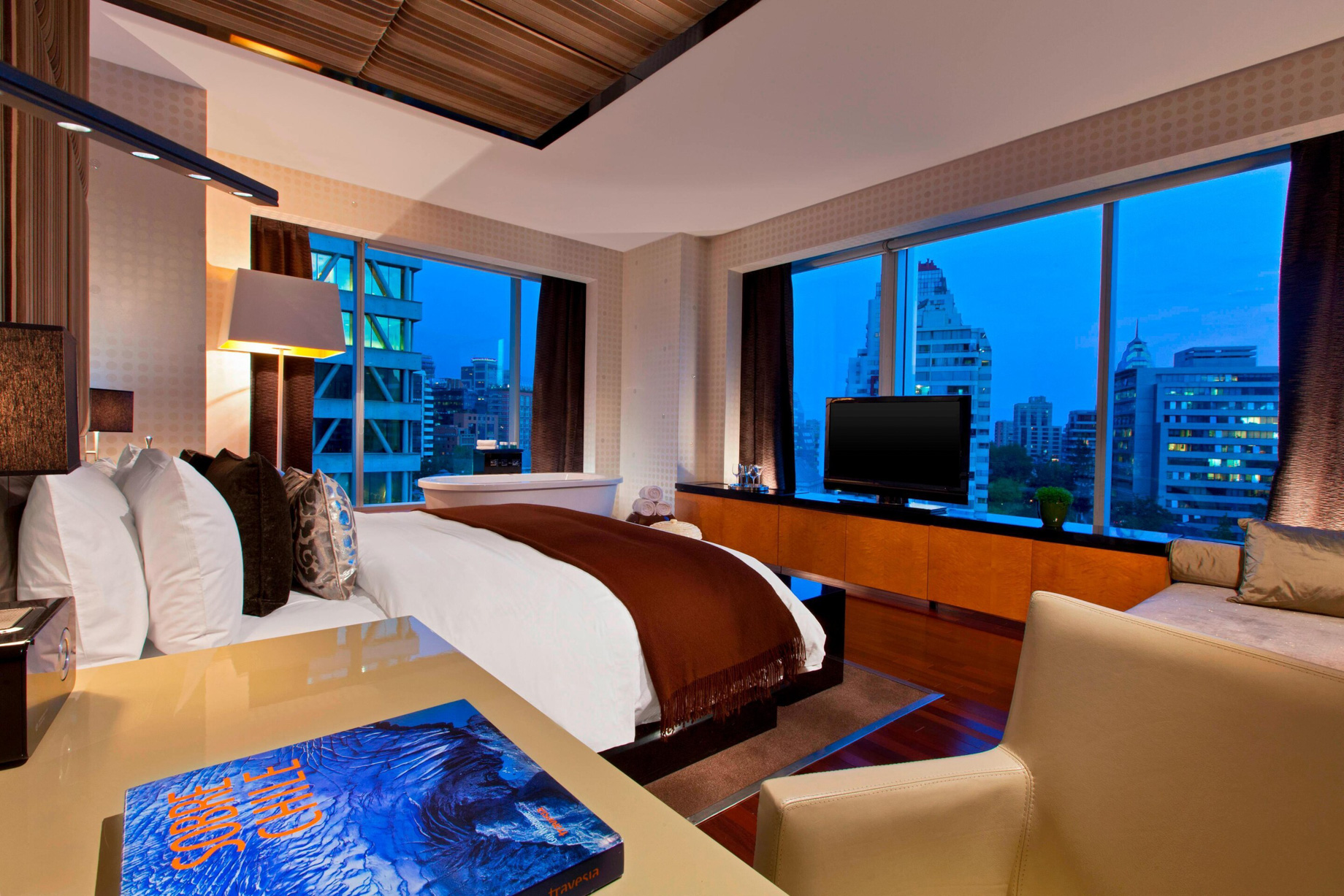 W Santiago Hotel - Santiago, Chile - Extreme Wow Suite Living Room and Terrace View