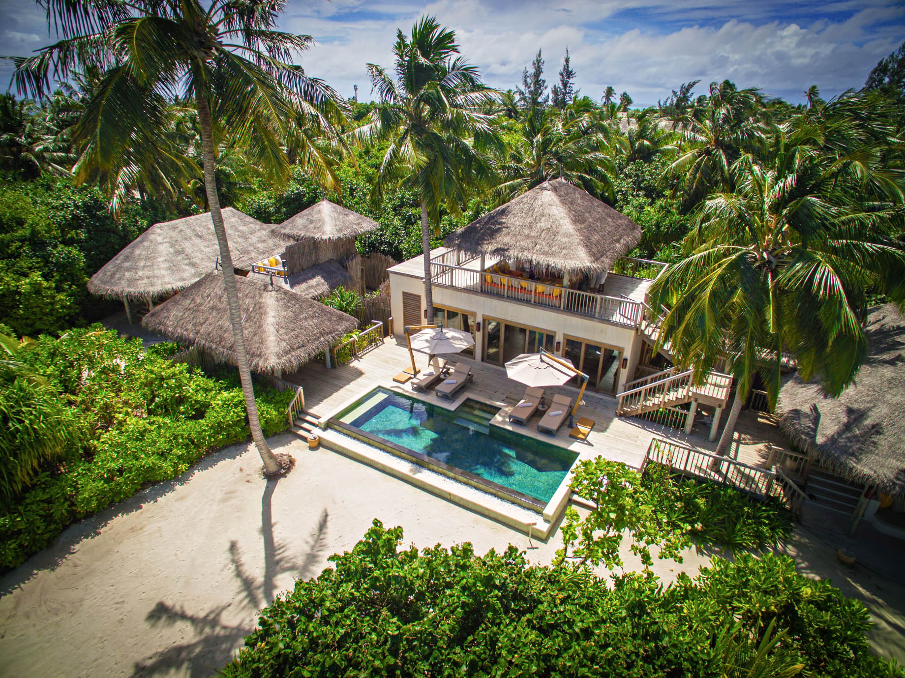 Six Senses Laamu Resort – Laamu Atoll, Maldives – Oceanfront Beach Villa Aerial