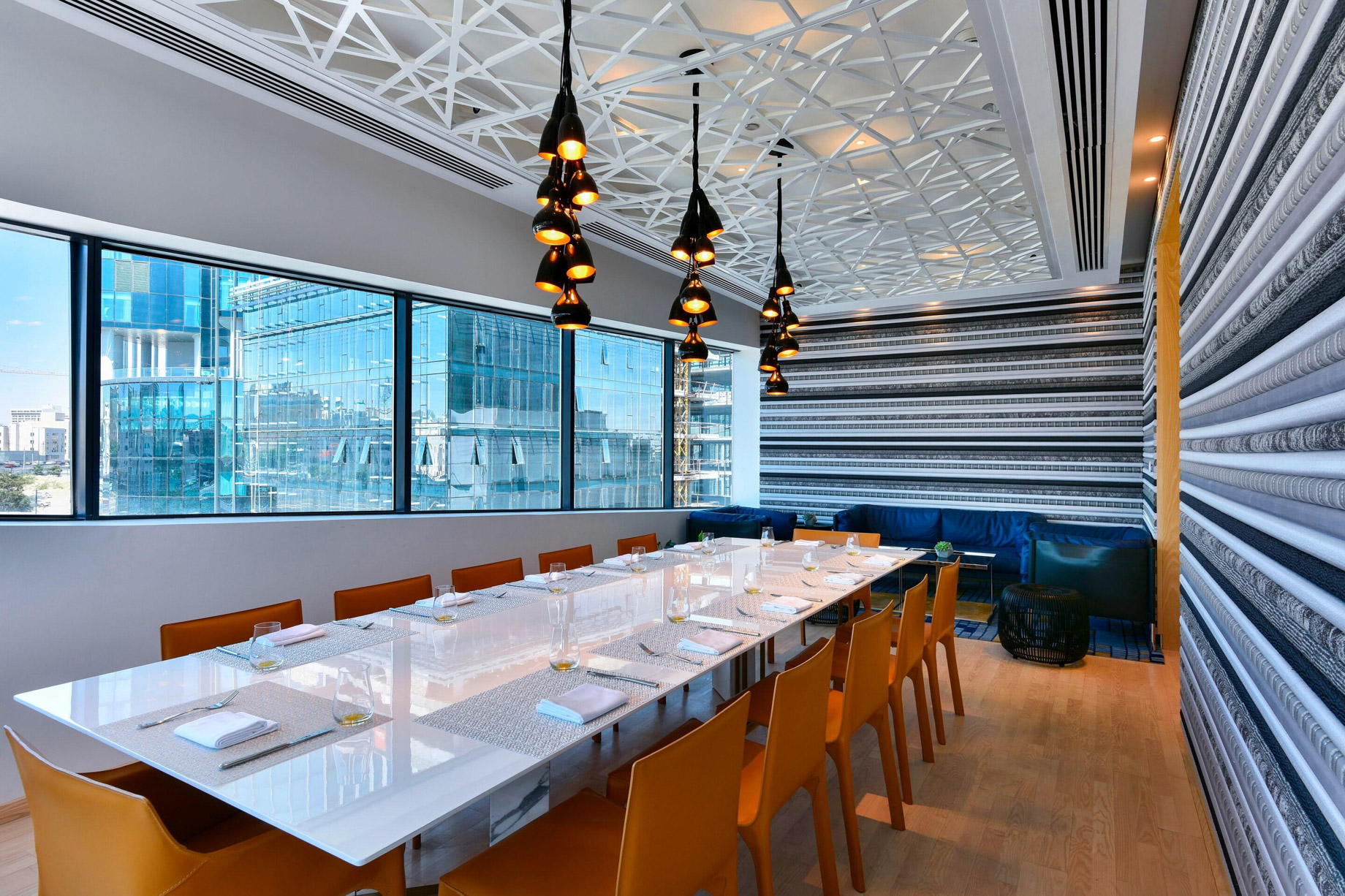 W Amman Hotel - Amman, Jordan - Mesh Restaurant Table