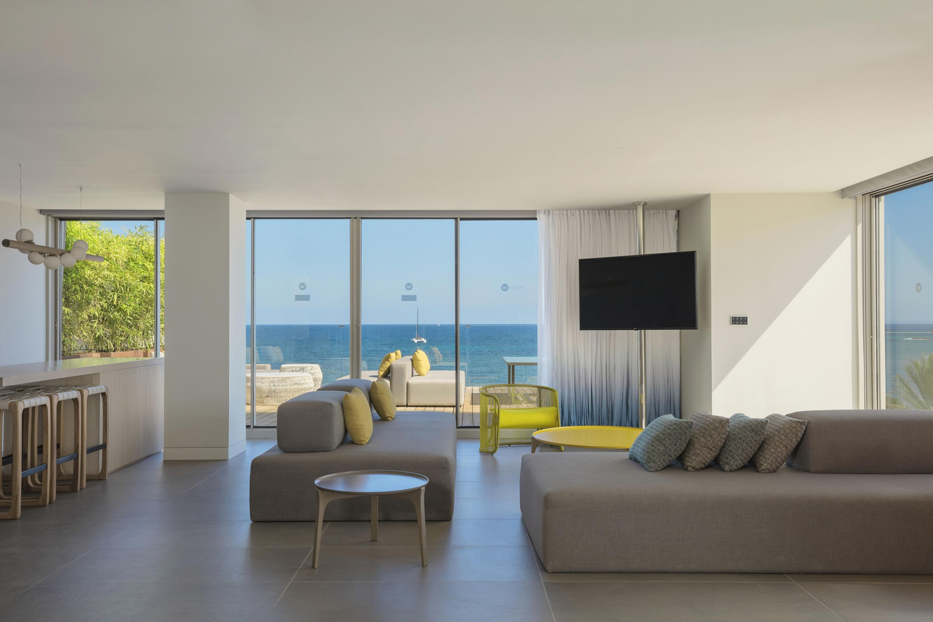 W Ibiza Hotel – Santa Eulalia del Rio, Spain – E WOW Suite Living Room