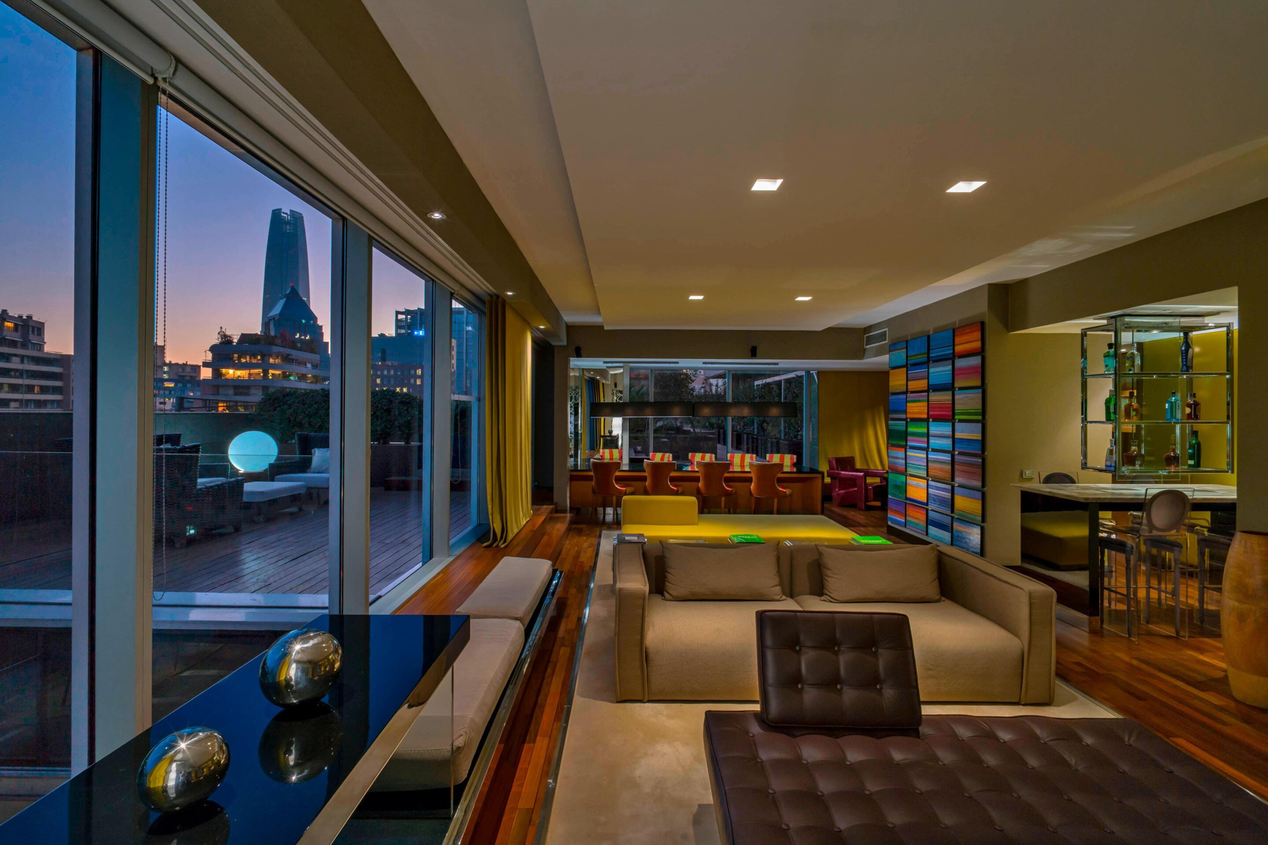 W Santiago Hotel – Santiago, Chile – Extreme Wow Suite Living Room and Terrace