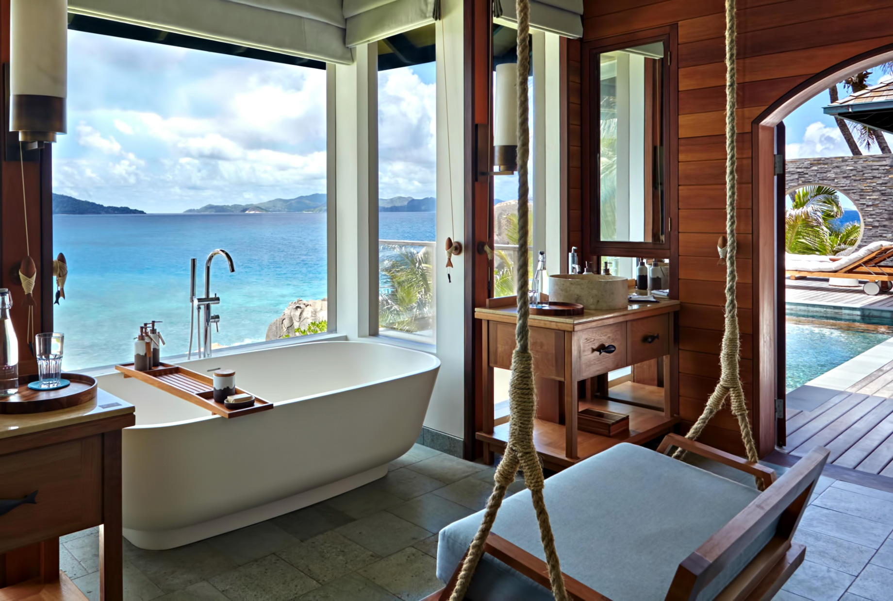 Six Senses Zil Pasyon Resort – Felicite Island, Seychelles – Oceanfront Pool Villa Bathroom